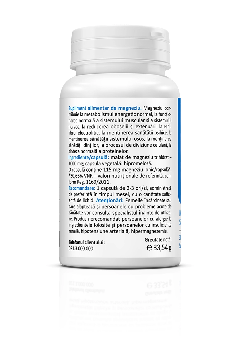 Magneziu Malat Optimum 1000 mg, 30 capsule [2]