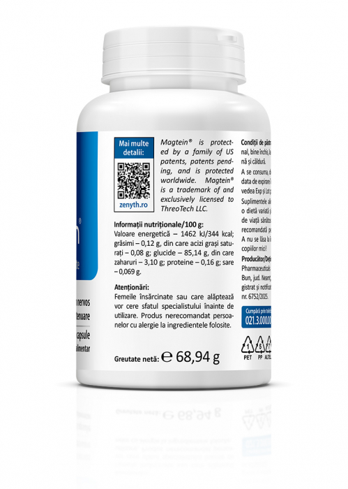 Magneziu Treonat Magtein® ( Magneziu Treonat Magtein® pentru sanatatea creierului si a sistemului nervos.) * 90 cps [3]