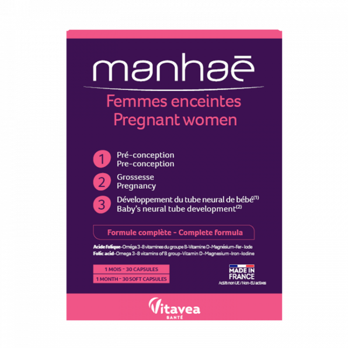 Manhaé Femmes Enceintes, Pentru Femei Însărcinate, 30 capsule moi – pentru 1 lună [1]
