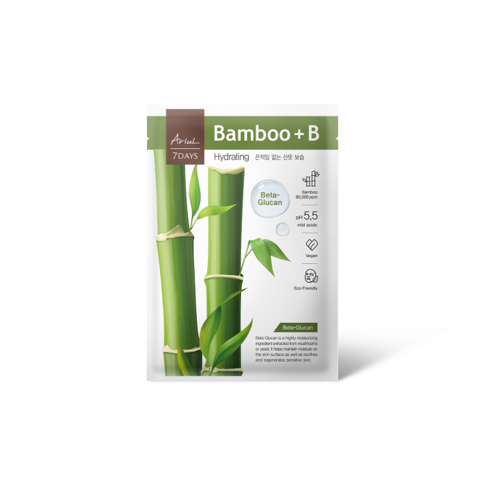 Mască Ariul 7Days PLUS Bambus + B (Beta-glucan), Hidratare intensă, Cosmetice coreene naturale, 23g [1]