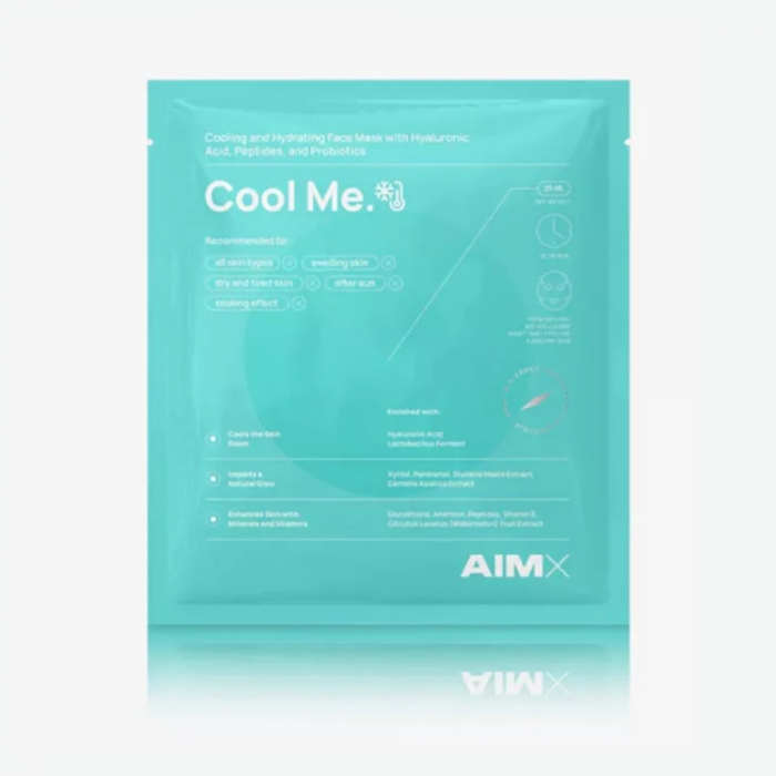 Masca hidratantă Cool Me cu acid hialuronic, 5 tipuri de peptide si lactobacillus fermented (25ml), AIMX [1]