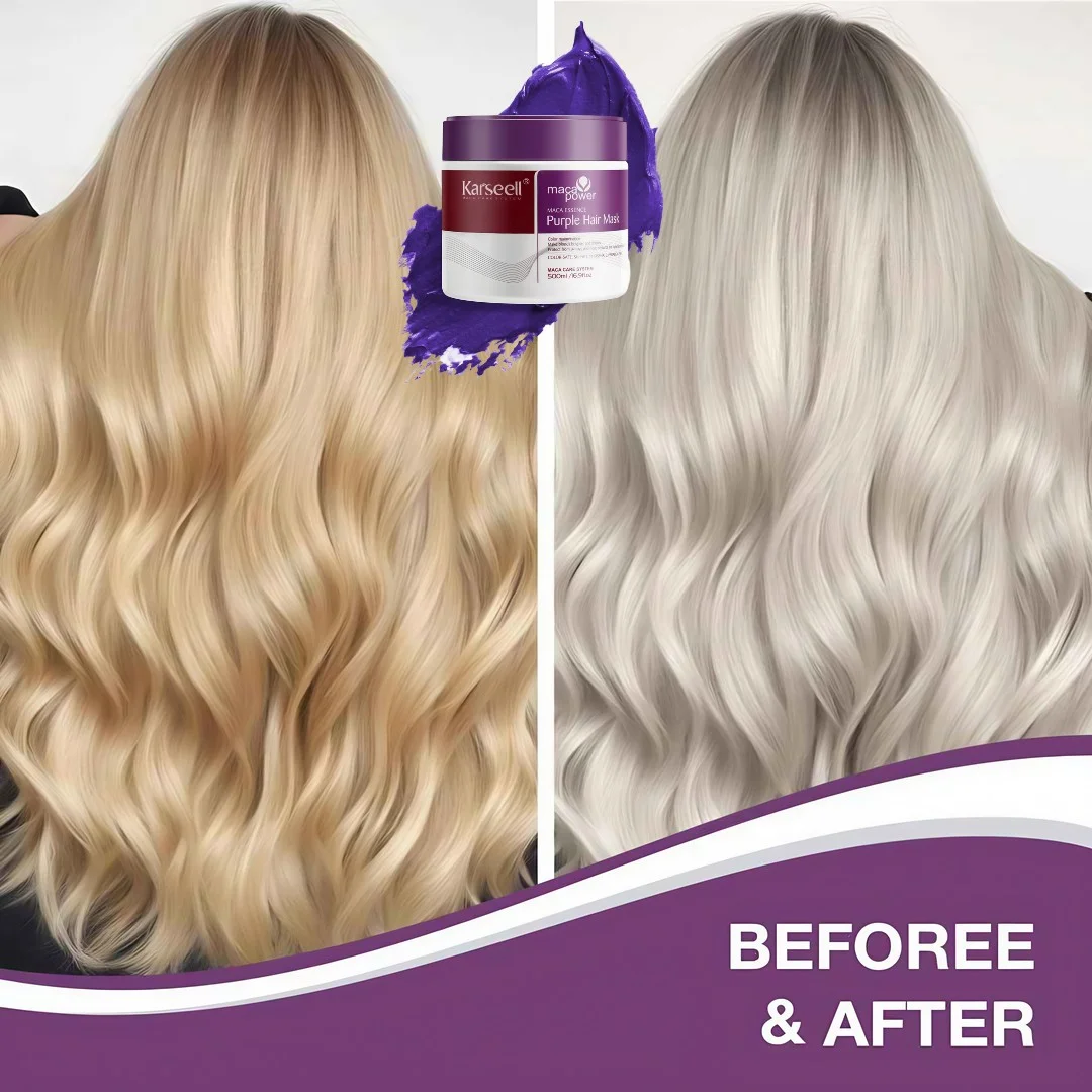 Masca KARSEELL tratament par Mov/Violet ( neutralizeaza tonurile galbene si portocalii, hidrateaza si repara parul blond, decolorat sau gri) * 500ml [3]