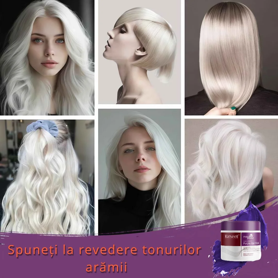 Masca KARSEELL tratament par Mov/Violet ( neutralizeaza tonurile galbene si portocalii, hidrateaza si repara parul blond, decolorat sau gri) * 500ml [4]