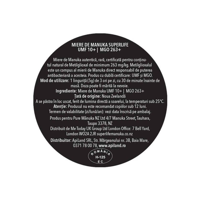 Miere de Manuka UMF 10+ | MGO 263+  ( recomandată pentru combaterea răcelii, gripei și a infecțiilor respiratorii) * 500g [2]