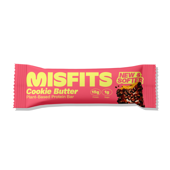  Misfits Plant-based Protein Bar, Cookie Butter Flavor, Baton Proteic Vegan Cu Aroma De Biscuiti Cu Unt, 50g [1]