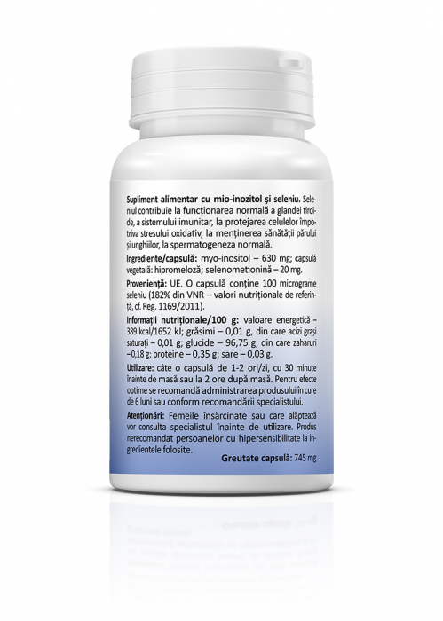 Myo-Inositol + Seleniu(functionarea normala a glandei tiroide si echilibru hormonal) * 30 cps [3]