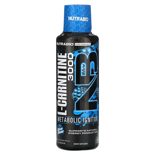 Nutrabio L-carnitine 3000 Blue Razz Flavor, L-carnitina Lichida, Cu Aroma De Punch De Blue Razz, 473 Ml [1]