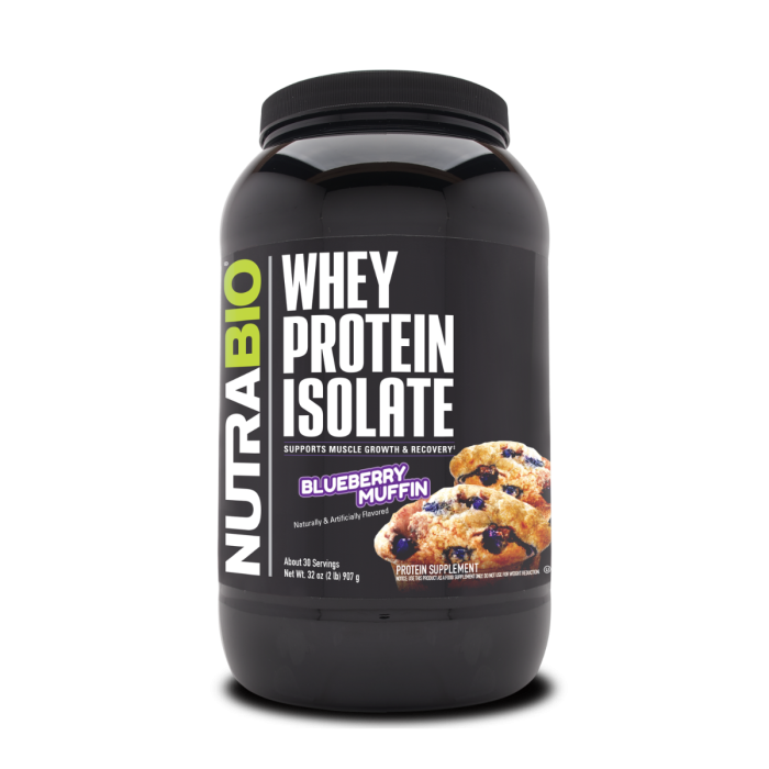 Nutrabio Whey Protein Isolate Blueberry Muffin, Izolat De Proteina Din Zer Cu Aroma De Briose Cu Afine, 907 G [1]