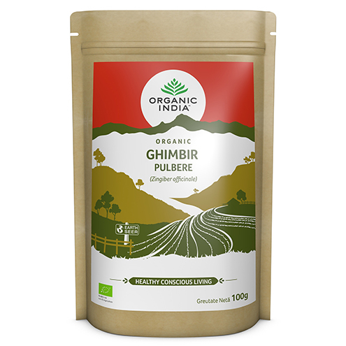 ORGANIC INDIA Ghimbir Certificat Ecologic Pudra 100g | Fără Gluten [1]