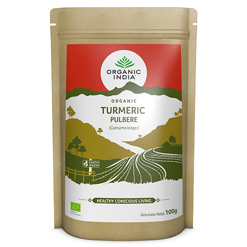 ORGANIC INDIA Turmeric Certificat Ecologic Pudra 100g | Fără Gluten [1]