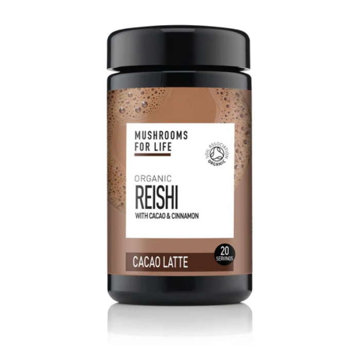 Organic Reishi Cacao Latte 1000 mg Pure Grade Extract 140 grame (20 portii), MushroomsForLife [1]