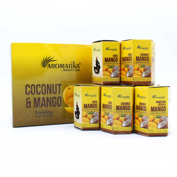 Pachet de 10 conuri de Tamaie Masala Fum Curgator - Cocos si Mango [3]