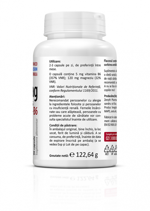 PentaMag  (succinat/bisglicinat/citrat/malat de Magneziu si vit B6)* 90 cps [3]