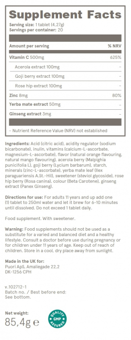 Puori C3 – Vitamina C 500mg – 20 Comprimate Efervescente [3]