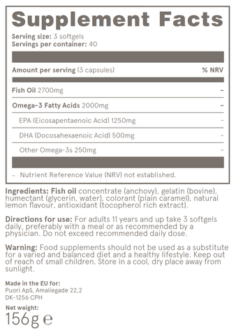 Puori O3 - Omega 3 (Ulei de peste concentrat) - 120 capsule [2]