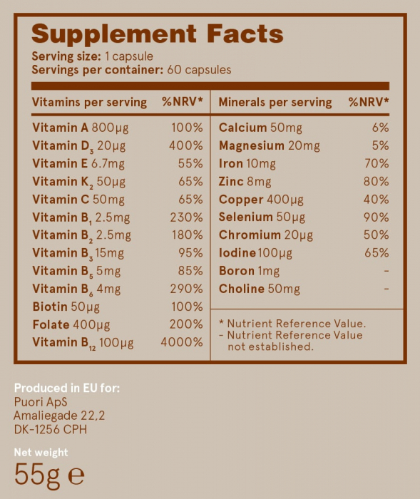 Puori VM - Multivitamine si Minerale - Vegan - 60 capsule [3]