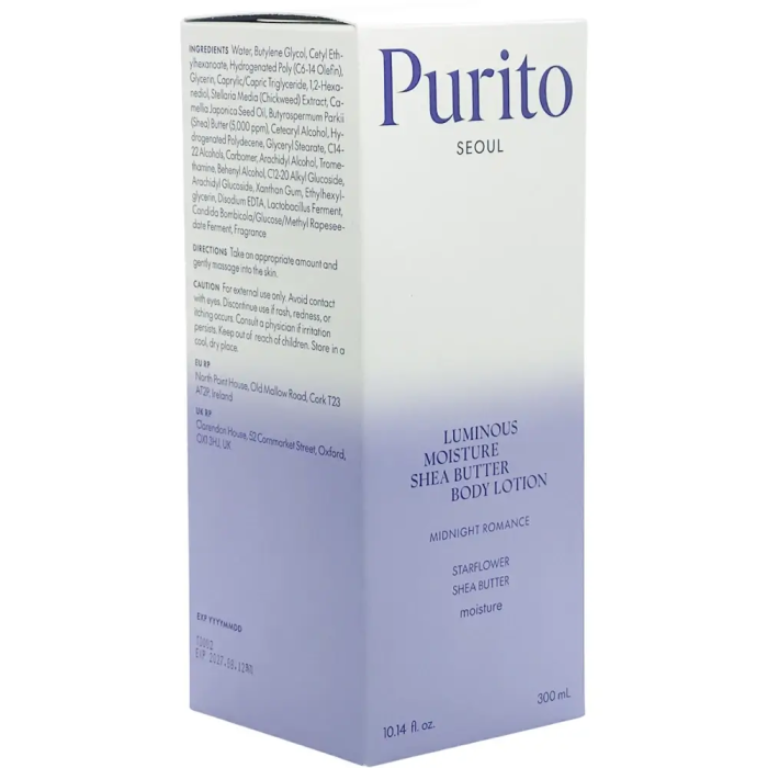 PURITO SEOUL Luminous Moisture Shea Butter Body Lotion Midnight Romance – Loțiune hidratantă și parfumată pentru corp, 300 ml [3]