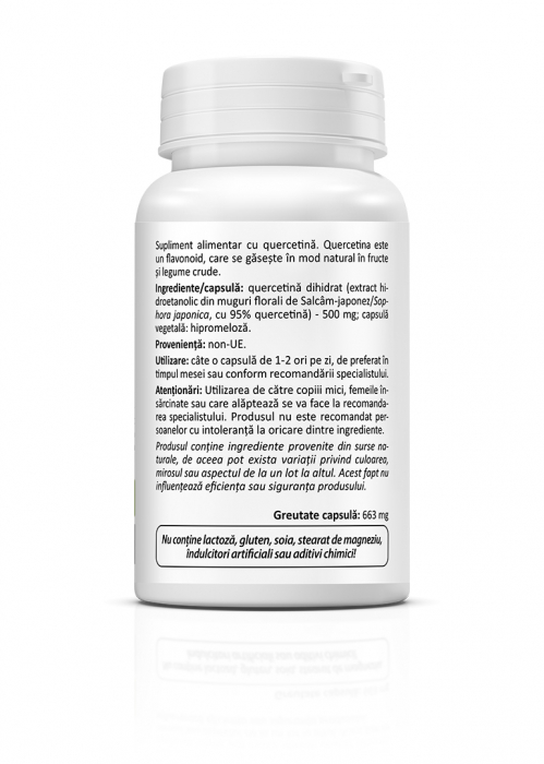 Quercetin, 30 capsule(Antioxidant 100% natural, pentru imunitate si controlul alergiilor) [2]