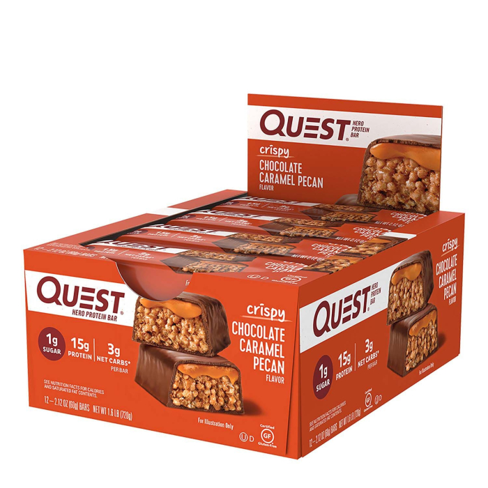 Quest Hero Crispy Baton Proteic Cu Aroma De Ciocolata, Nuci Pecan Si Caramel, 60 G [9]