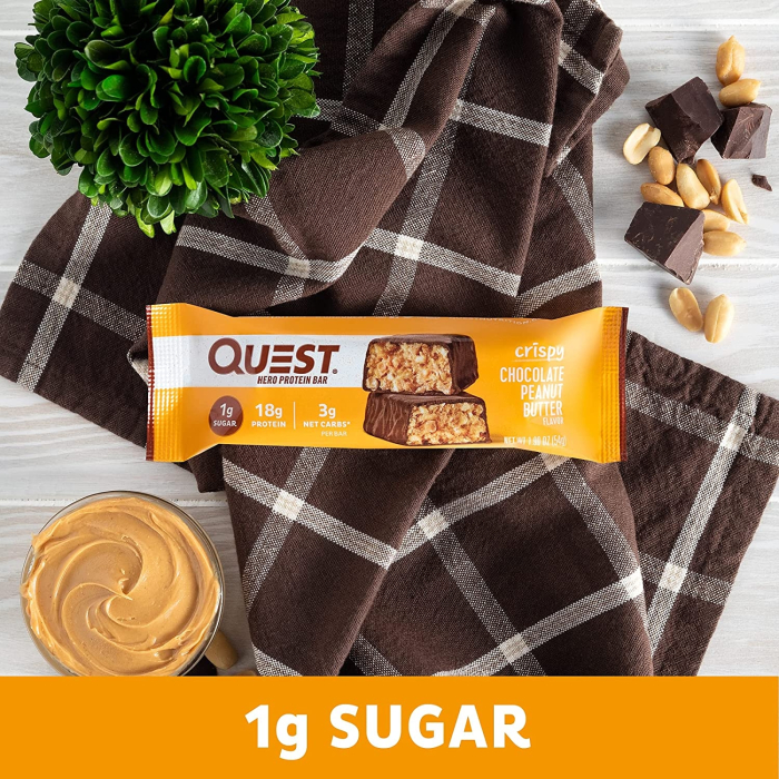 Quest Hero Crispy Baton Proteic Cu Aroma De Ciocolata Si Unt De Arahide, 54 G [4]