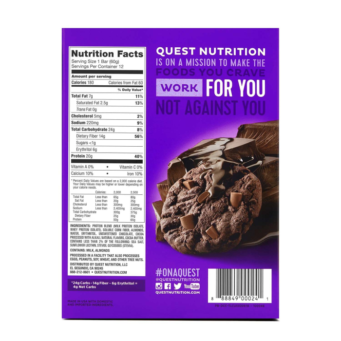 Quest Protein Bar, Baton Proteic, Cu Aroma De Ciocolata, 60g [11]