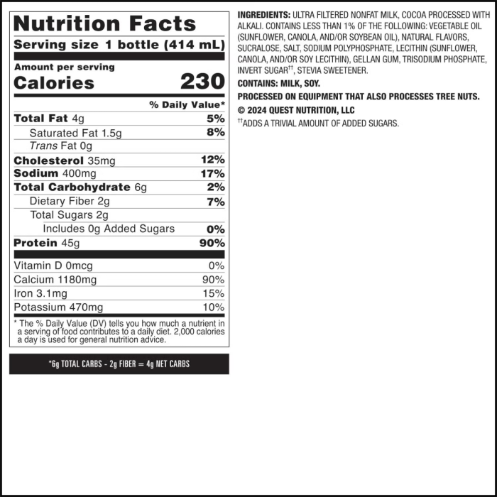Quest Protein Milkshake Rtd, Milkshake Proteic Cu Aroma De Ciocolata, 414 Ml [4]