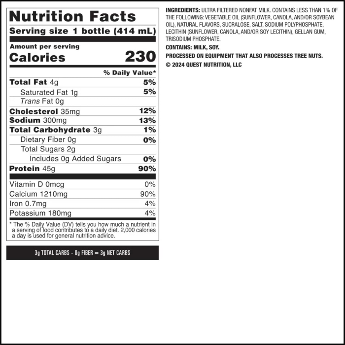 Quest Protein Milkshake Rtd, Milkshake Proteic Cu Aroma De Vanilie, 414 Ml [3]