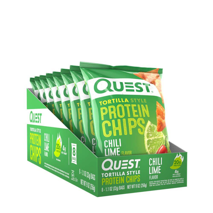 Quest Tortilla Style Protein Chips, Chipsuri Proteice, Cu Aroma De Chili Si Lime, 32 G [6]