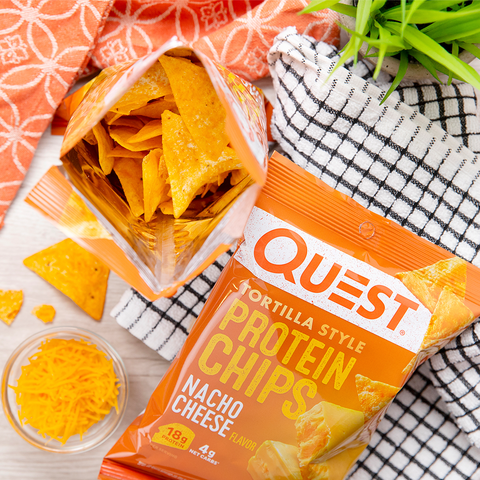 Quest Tortilla Style Protein Chips, Chipsuri Tortilla, Cu Aroma De Branza Nacho, 32 G [4]