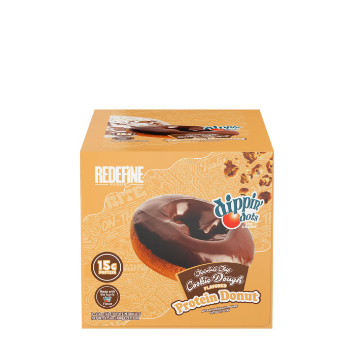 Redefine Foods Protein Donut Dippin' Dots Chocolate Chip Cookie Dough, Gogoasa Proteica Cu Aroma De Biscuiti Si Fulgi De Ciocolata, 61g [3]