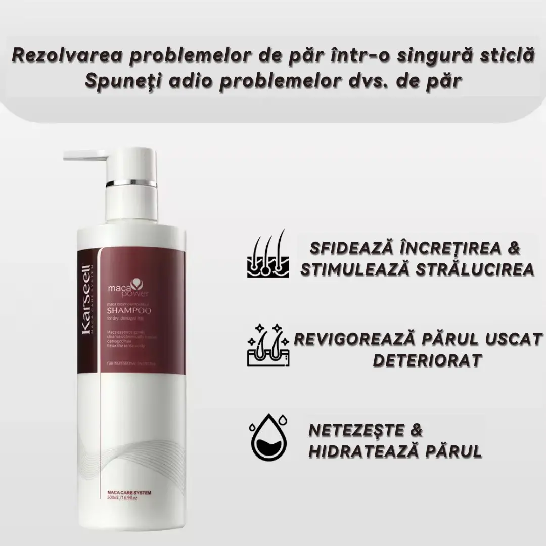 Sampon par Karseell cu esenta de maca (excelent pentru ingrijirea parului, pentru toate tipurile de par)* 500ML [3]
