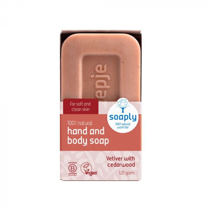 Sapun ecologic pentru maini si corp cu 100% ingrediente naturale Vetiver with Cedarwood (120 gr), Soaply [1]
