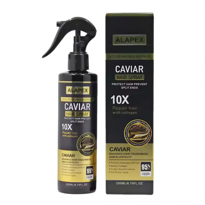 Spray Profesional pentru par cu Caviar, Hidratare Rapida, Reparare Intensiva si Stralucire Naturala | Pentru Par Uscat, Deteriorat sau Vopsit, 250ML [1]