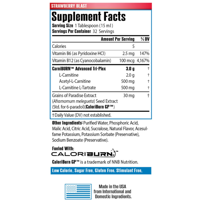 Sirenlabs L-carnitine Elite Burn, L-carnitina Lichida, Cu Aroma De Capsuni, 480 Ml [2]