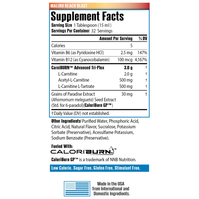 Sirenlabs L-carnitine Elite Burn, L-carnitina Lichida, Cu Aroma Tropicala, 480 Ml [2]