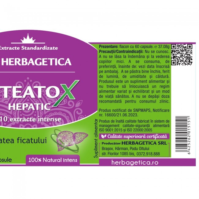 Steatox Hepatic ( Dizolvă grăsimile la nivelul ficatului) * 60 cps [3]