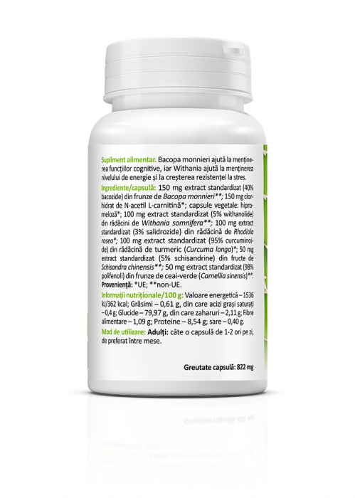 Stress Help Tonic nervos, adaptogen si antistres. 700 mg/capsula, 30 capsule [2]