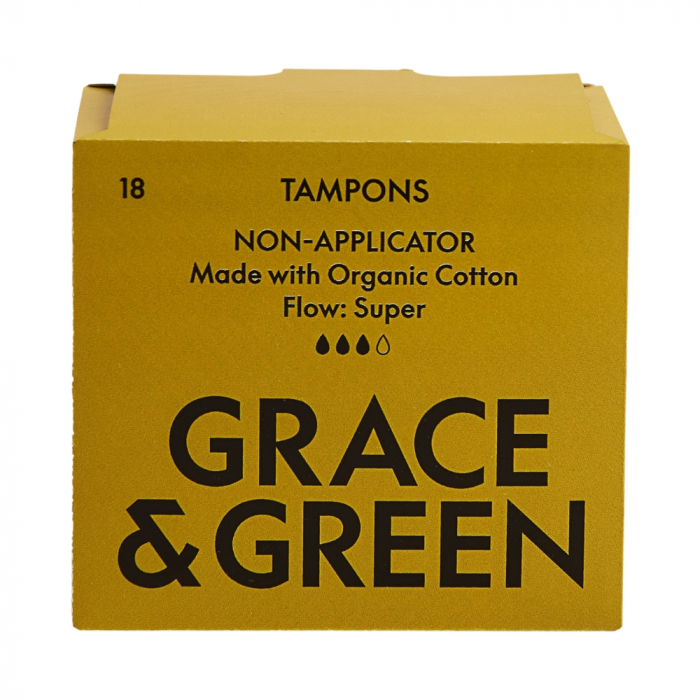 Tampoane din bumbac organic 100% Super (18 buc), Grace and Green [1]