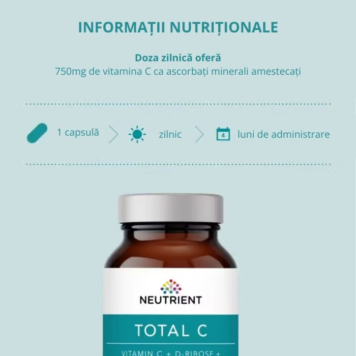 Total C Formula avansata cu 5 tipuri de vitamina C (120 capsule), Neutrient [2]