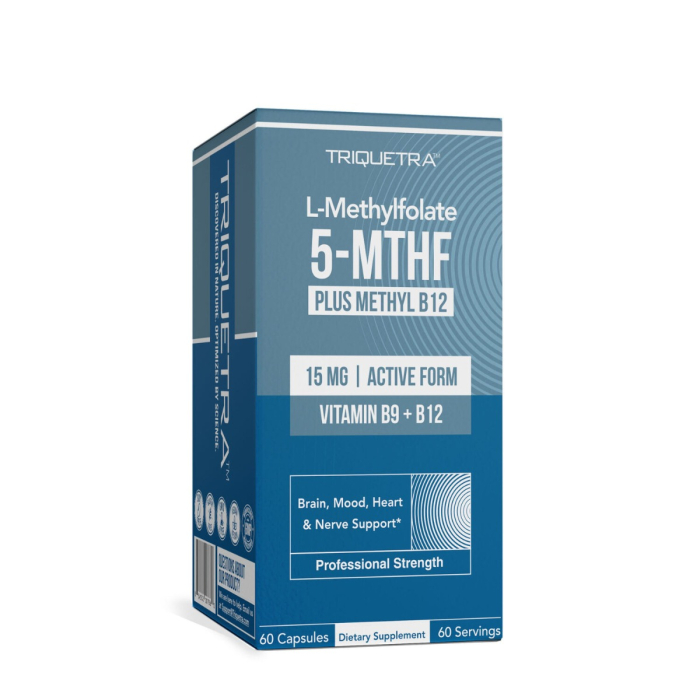 Triquetra L-methylfolate 5-mthf, Forma Bioactiva A Acidului Folic Pentru Sustinerea Functiei Cognitive, A Energiei Celulare Si A Sistemului Nervos, 60 Cps [1]