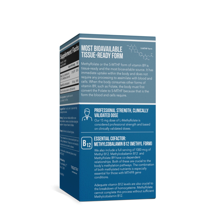 Triquetra L-methylfolate 5-mthf, Forma Bioactiva A Acidului Folic Pentru Sustinerea Functiei Cognitive, A Energiei Celulare Si A Sistemului Nervos, 60 Cps [3]