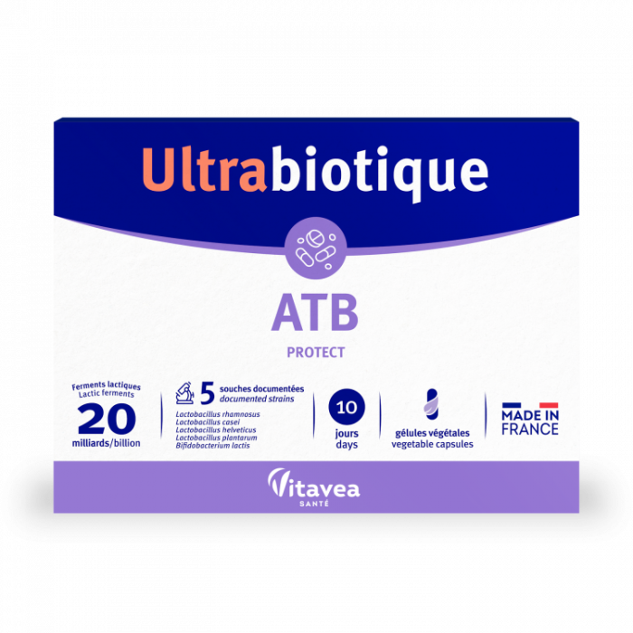 Ultrabiotique ATB Protect, Probiotic protector al microbiomului în curele cu antibiotice, 10 capsule vegetale [1]