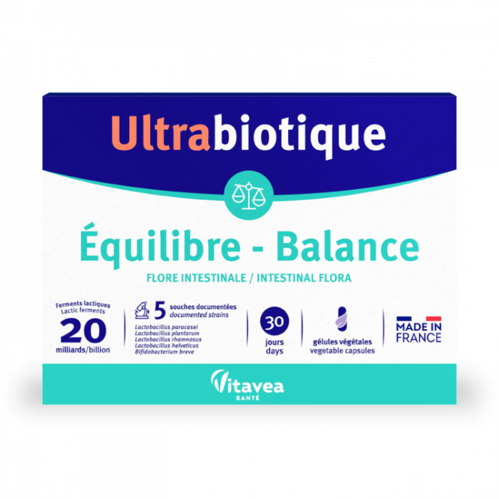 Ultrabiotique Équilibre, Probiotic pentru echilibrul microbiomului, 30 capsule vegetale [1]