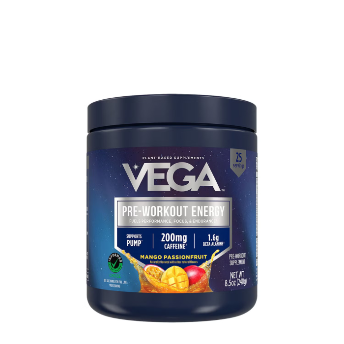 Vega Pre-workout Energy Passion Fruit Flavor, Pre Workout Cu Aroma De Fructul Pasiunii, 240 G [1]