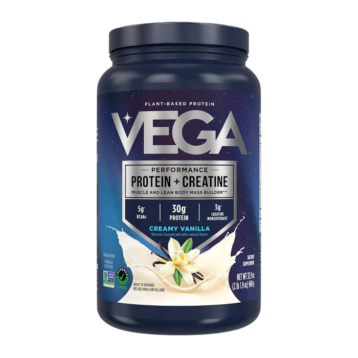 Vega Protein + Creatine Creamy Vanilla Flavor, Proteina Vegetala + Creatina Cu Aroma De Vanilie, 960 G [1]