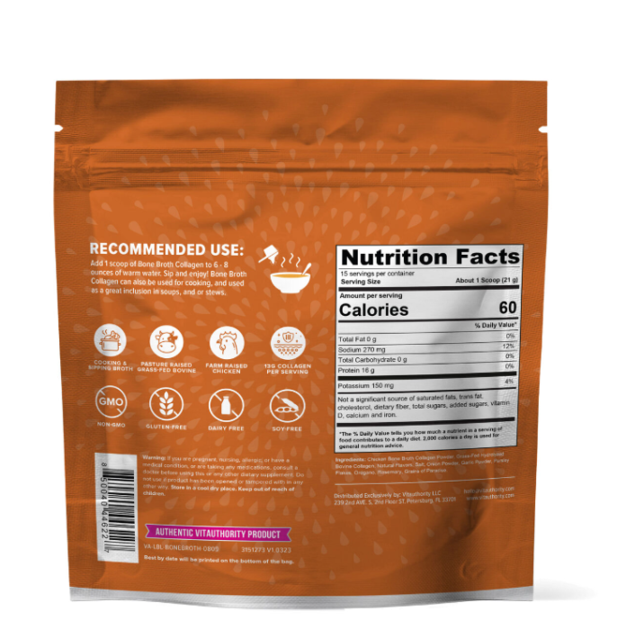 Vitauthority Bone Broth Collagen Cu Aroma Naturala De Supa De Pui, 310 G [2]