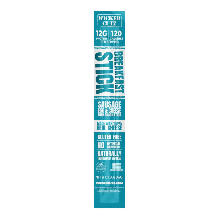 Wicked Cutz Sausage Egg & Cheese Stick, Baton Cu Carnacior, Oua Si Branza, 42 G [2]