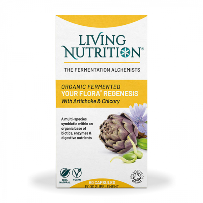 Your Flora Regenesis 700 mg probiotice fermentate pentru refacerea florei intestinale (60 capsule), Living Nutrition [1]