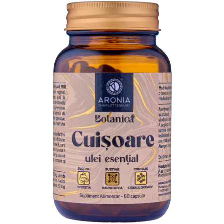 Afectiuni Frecvente - Ulei Esențial de Cuișoare Botanica, 60 capsule – Syzygium aromaticum cu Ulei de Măsline pentru Digestie și Protecție Antioxidantă