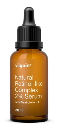 Produse dermatocosmetice - 2% Natural retinol-like sérum ⁠–⁠ ser natural cu bio‑retinol, acid hialuronic și bisabolol, reduce ridurile, întărește pielea și hidratează fără iritații